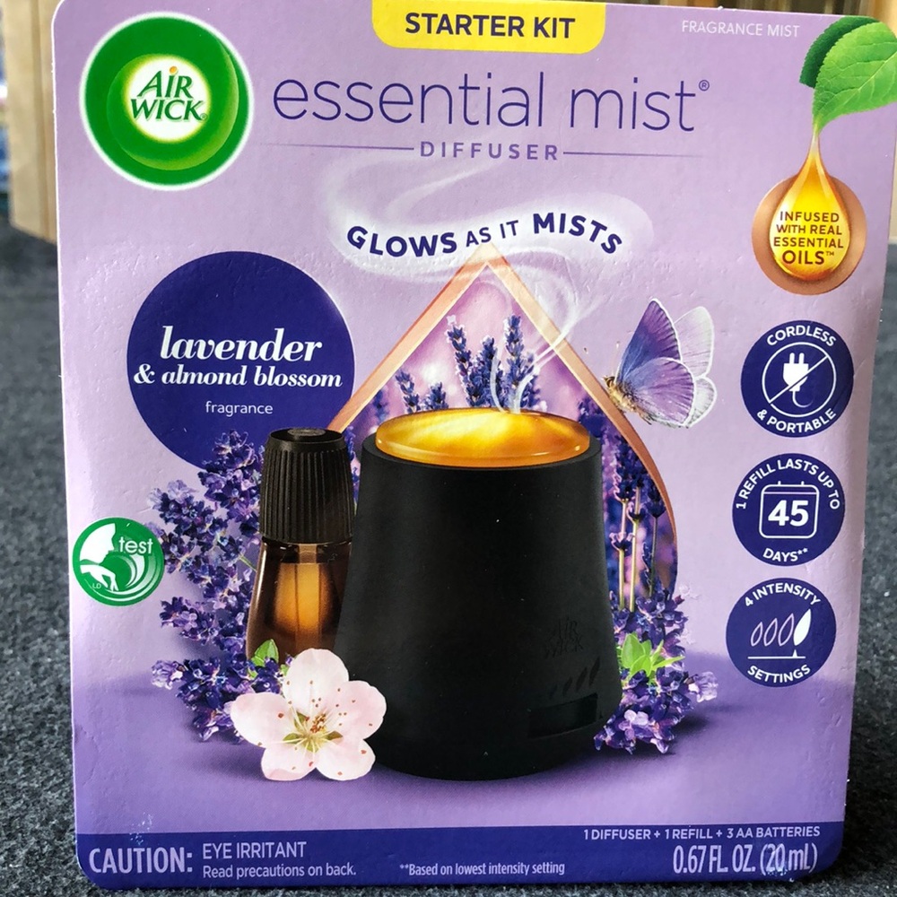 Air Wick Essential Mist Starter Kit Lavender & Almond Blossom Air Freshe…